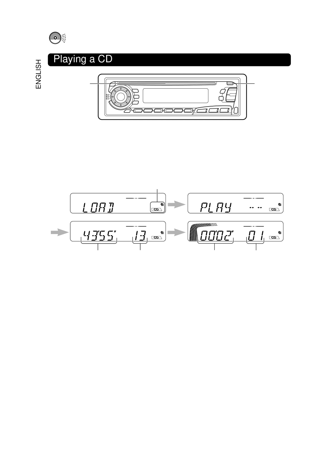 JVC KD-S8R manual CD Operations, Playing a CD, Insert a disc into the loading slot, To stop play and eject the CD 