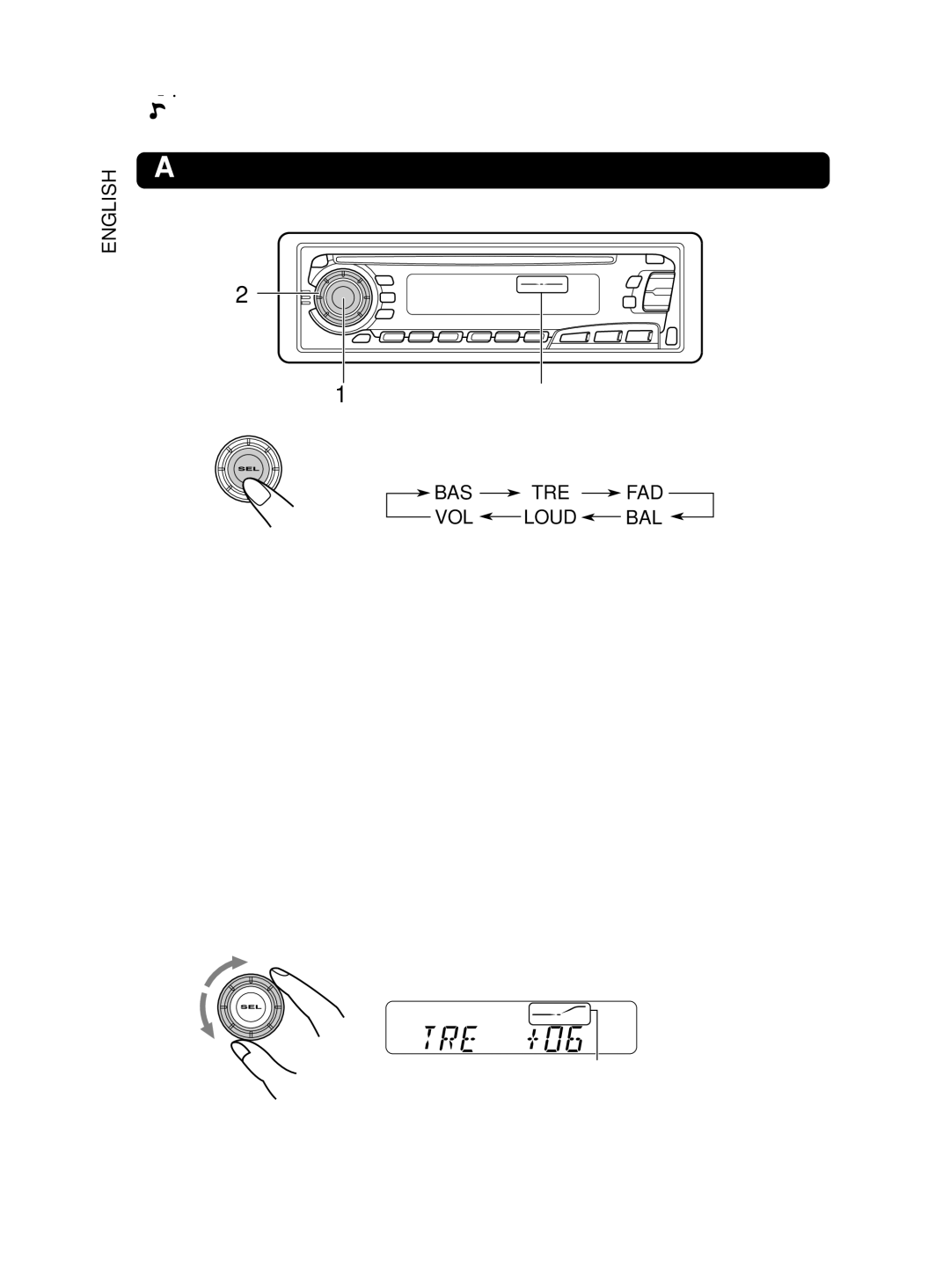 JVC KD-S8R manual Sound Adjustments, Adjusting the sound, Select the item you want to adjust, Adjust the level 