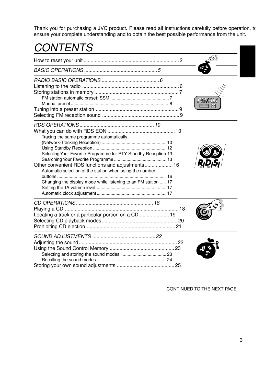 JVC KD-S8R manual Contents 