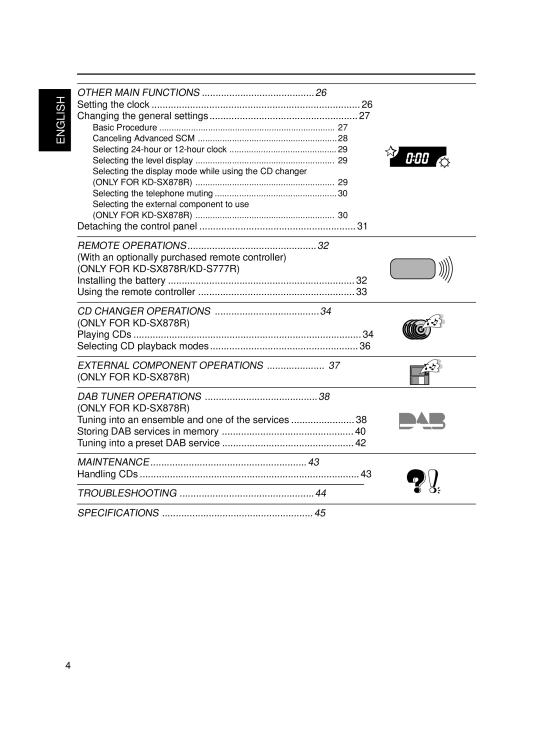 JVC KD-S8R manual CD Changer Operations 