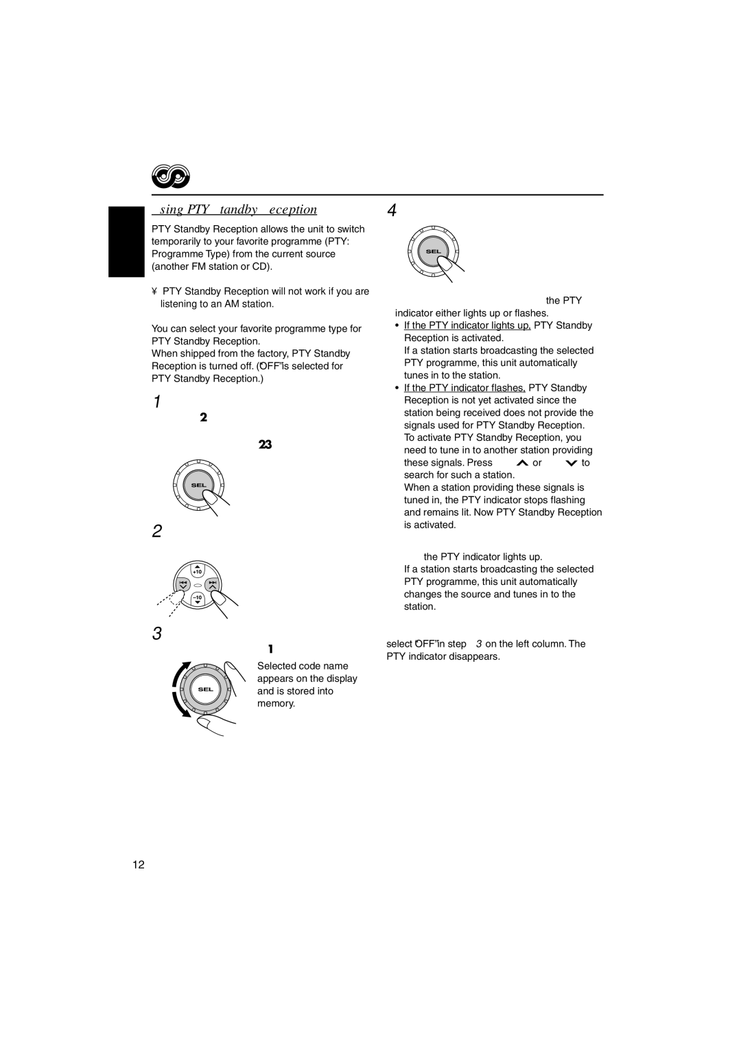 JVC KD-SC800R, KD-S901R manual Using PTY Standby Reception, To deactivate the PTY Standby Reception 