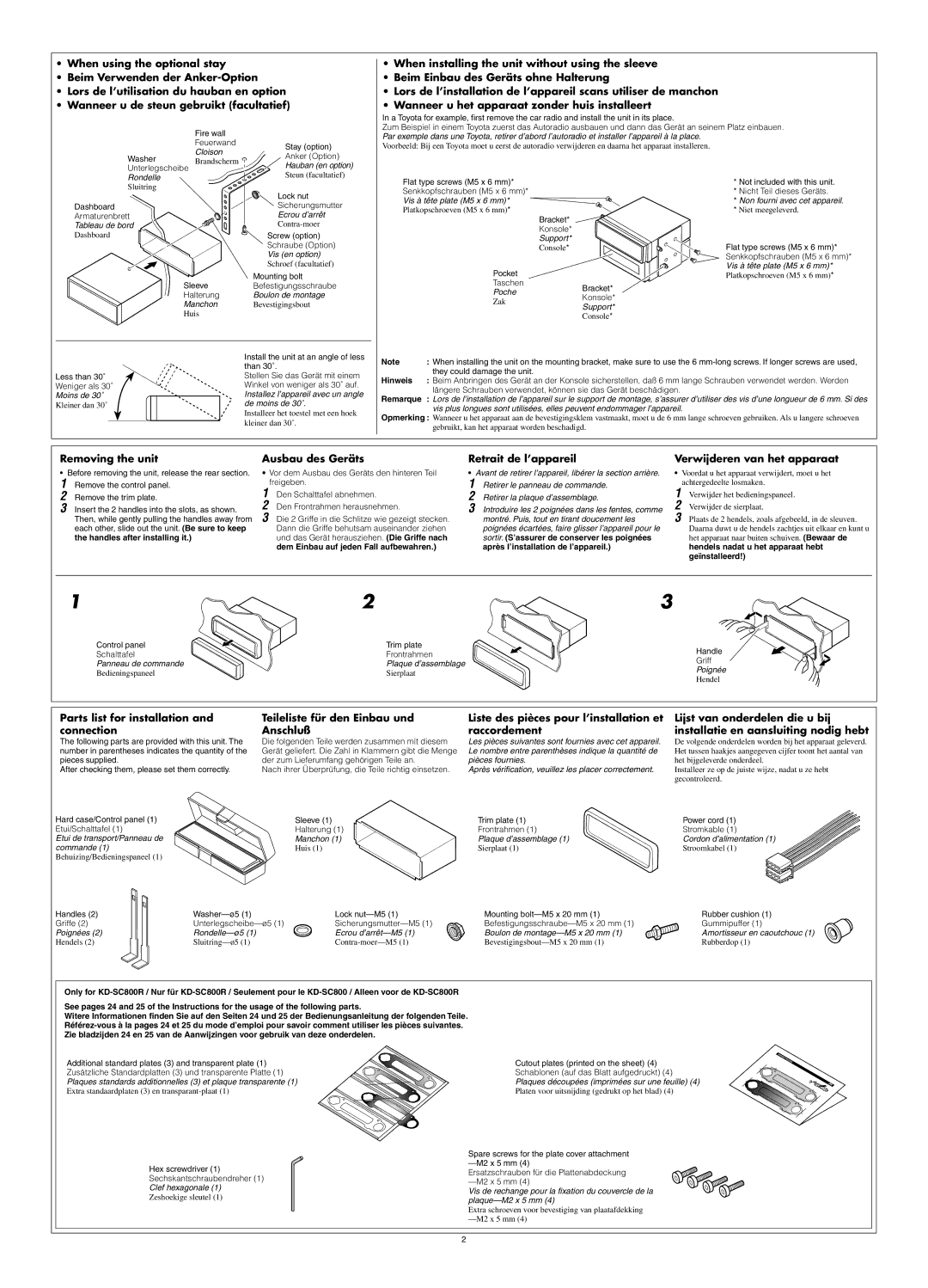 JVC KD-SC800R, KD-S901R manual Hinweis, Remarque 