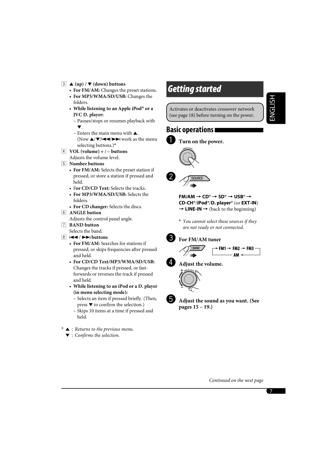 JVC KD-SH1000 manual Getting started 