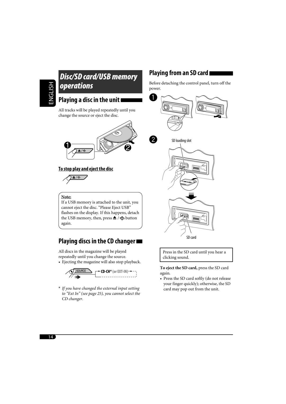 JVC KD-SH1000 manual Playing from an SD card 