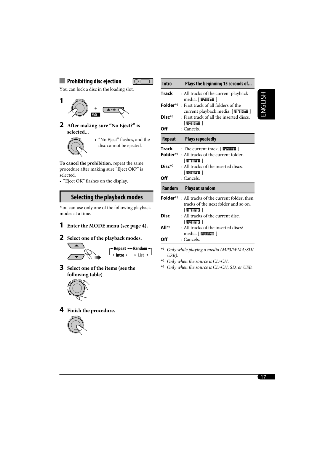 JVC KD-SH1000 manual Prohibiting disc ejection 