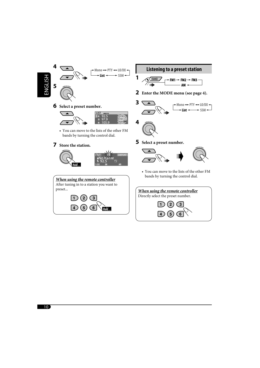 JVC KD-SH1000 manual Listening to a preset station 