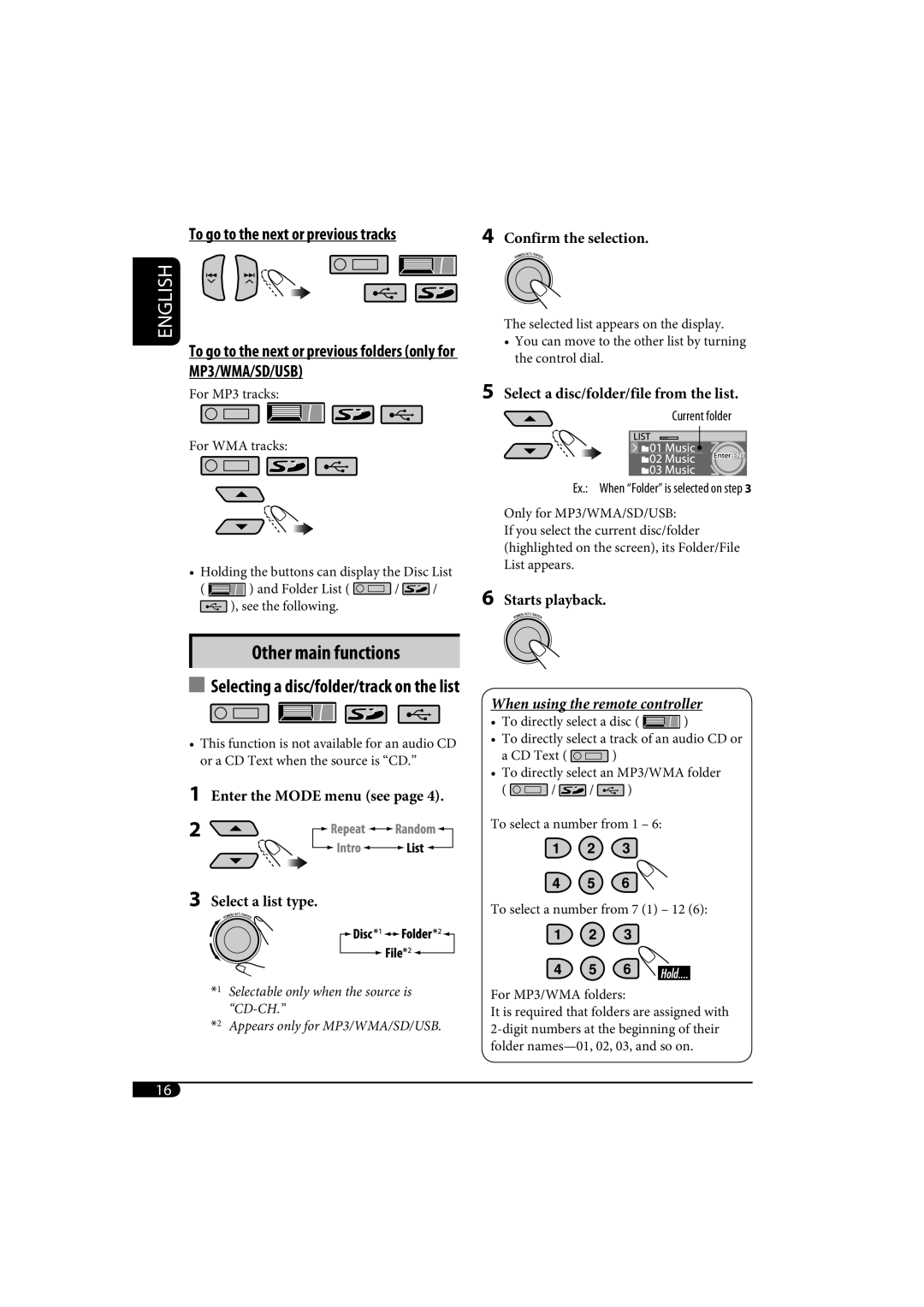 JVC KD-SH1000 manual Other main functions 