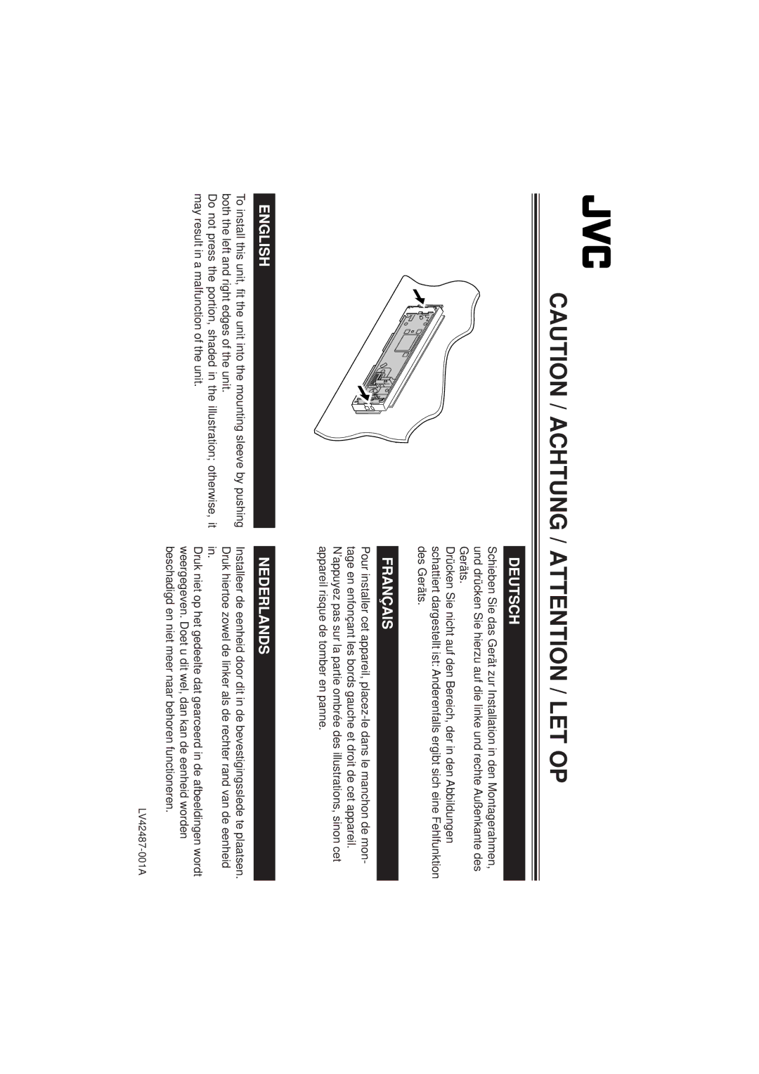 JVC KD-SH77, KD-SH55 manual Deutsch, LV42487-001A 