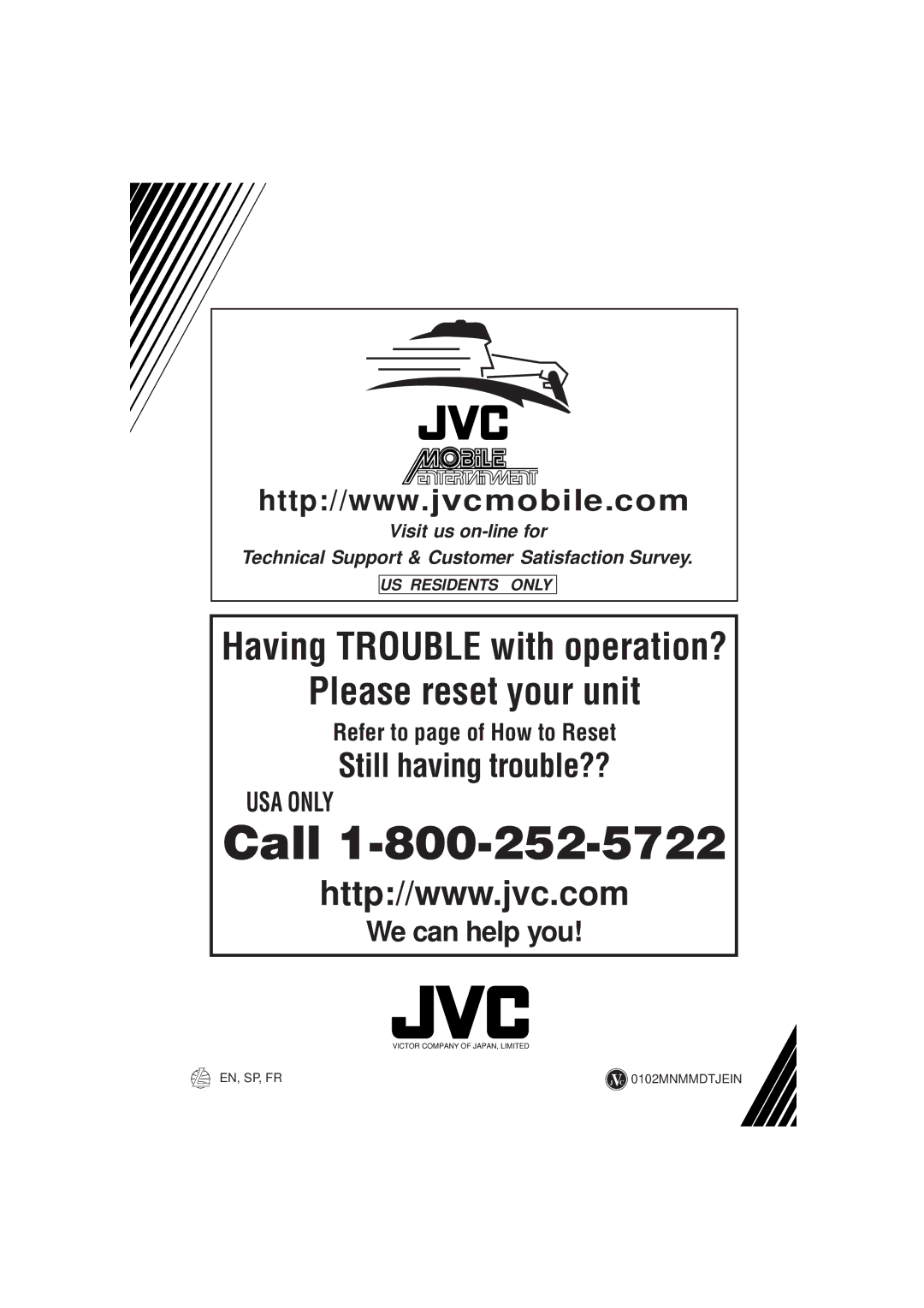 JVC KD-SH707 manual Call 