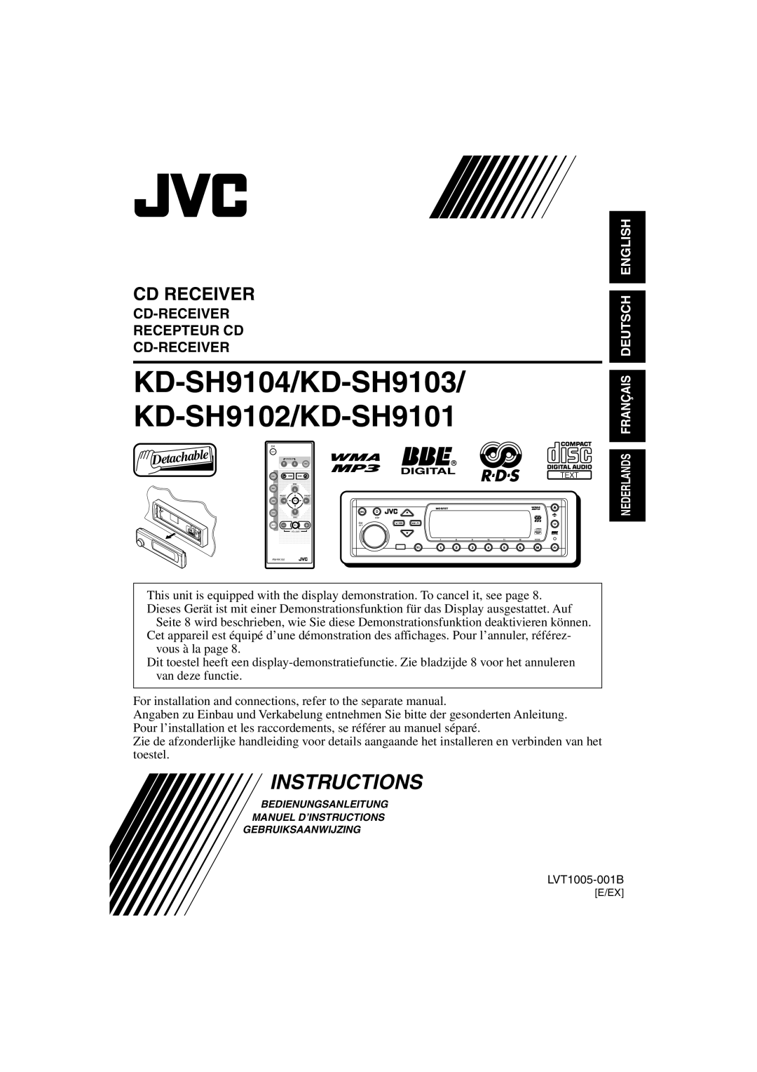 JVC manual KD-SH9104/KD-SH9103 KD-SH9102/KD-SH9101 