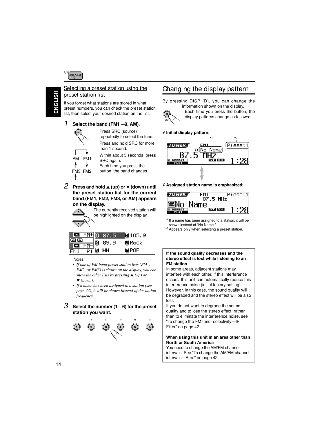 JVC KD-SH9750 manual Preset station list, Selecting a preset station using, If you forget what stations are stored in what 