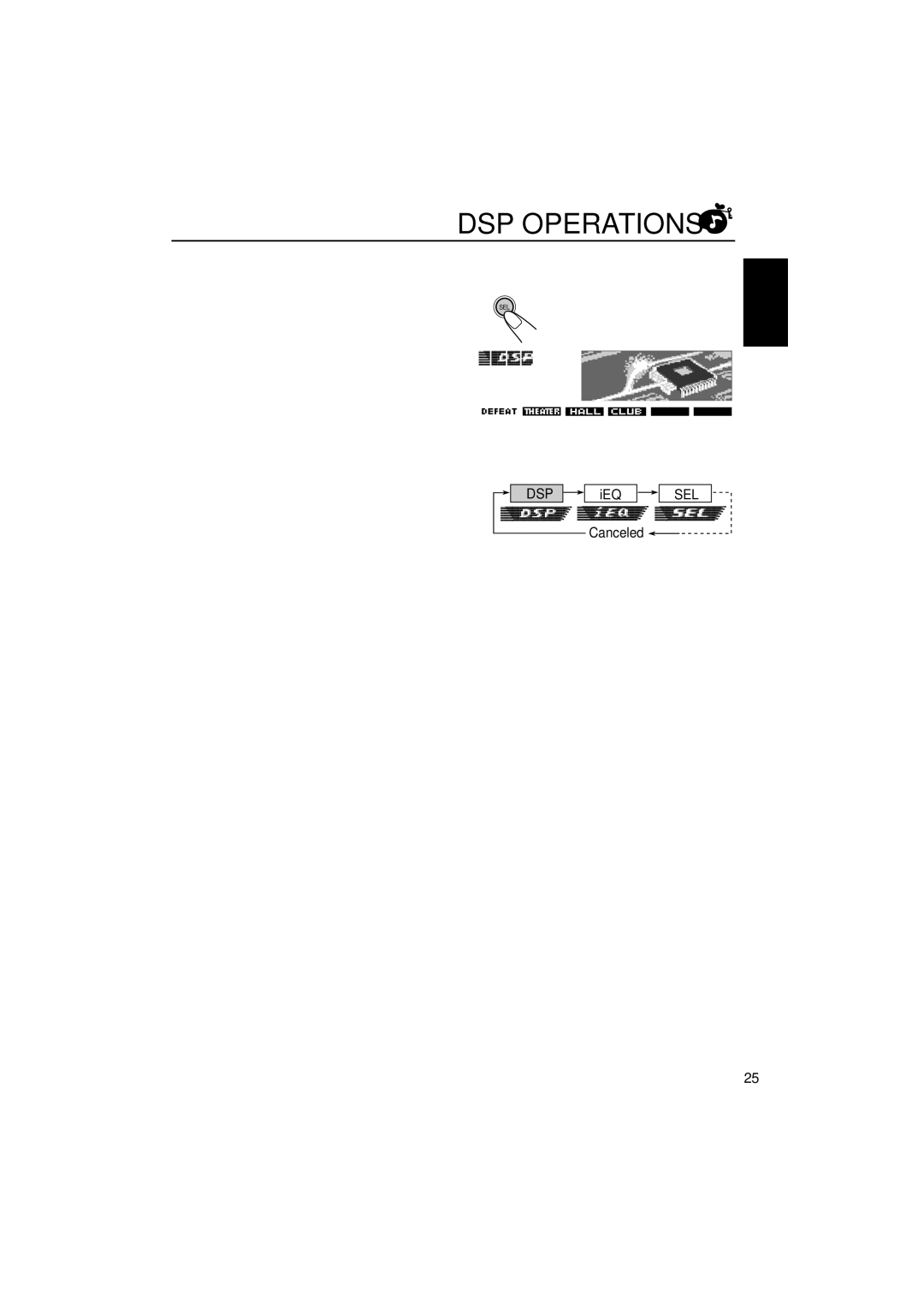 JVC KD-SH9700, KD-SH9750 manual DSP Operations, Selecting the DSP modes 