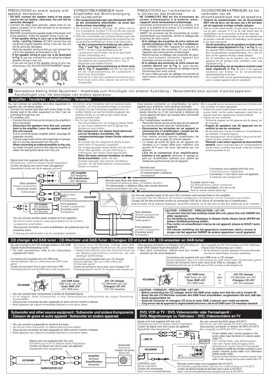 JVC KD-SH99R Koppel de speakers van dit apparaat los en, Lassen, Lors de la connexion d’un amplificateur, Other equipment 