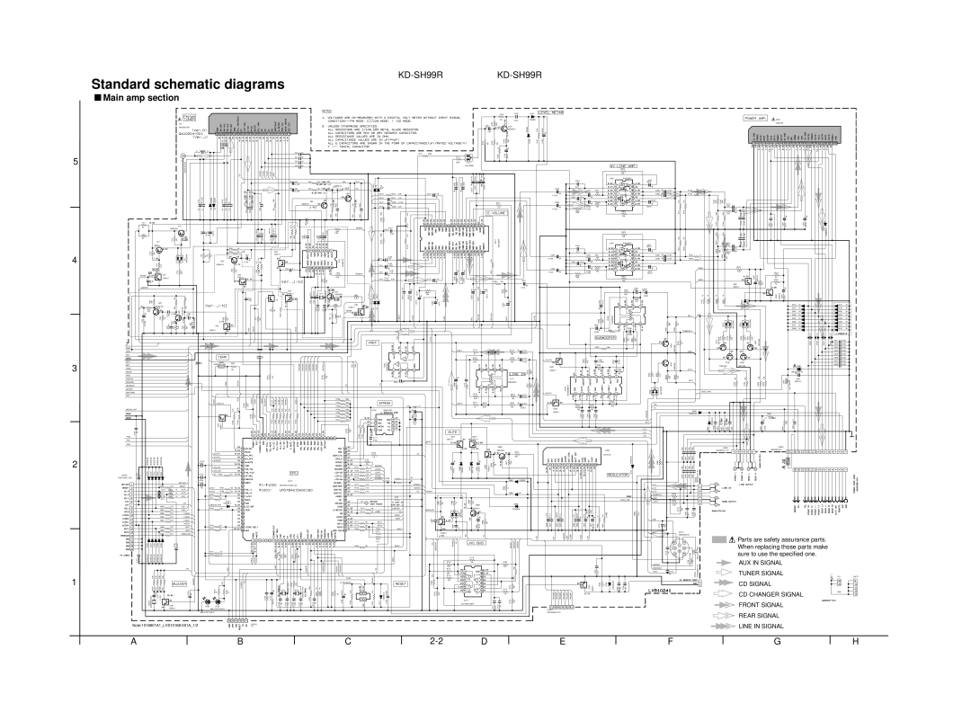 JVC KD-SH99R service manual Standard schematic diagrams, Main amp section 