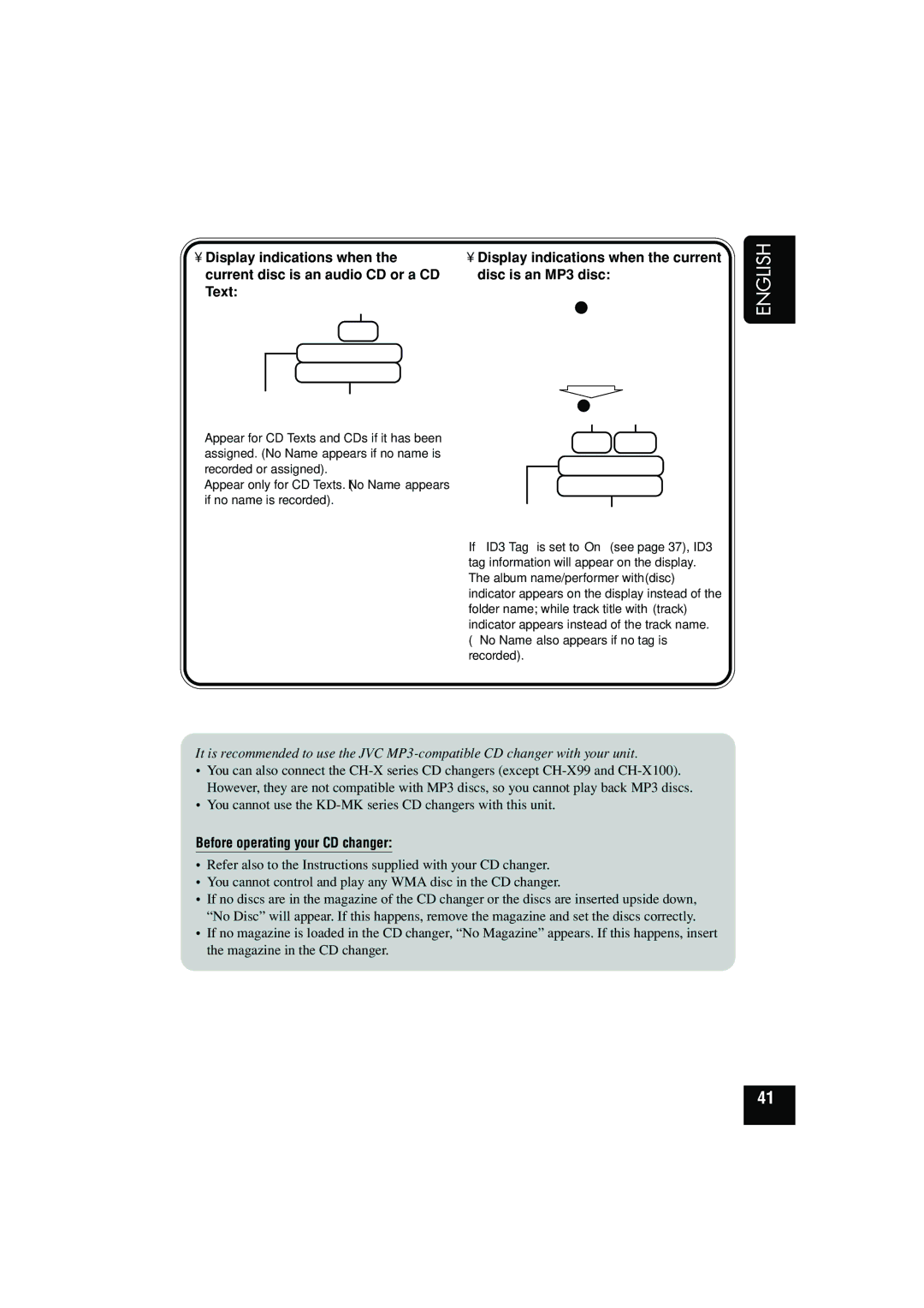 JVC KD-SHX900 manual Before operating your CD changer, Track number 