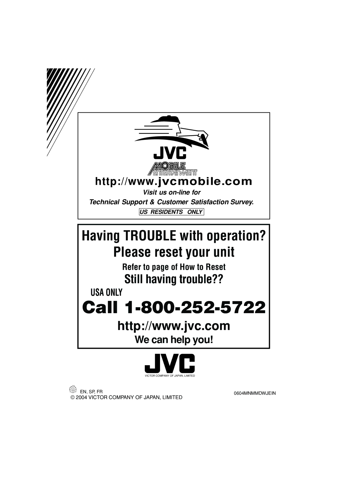 JVC KD-SHX900 manual Call 