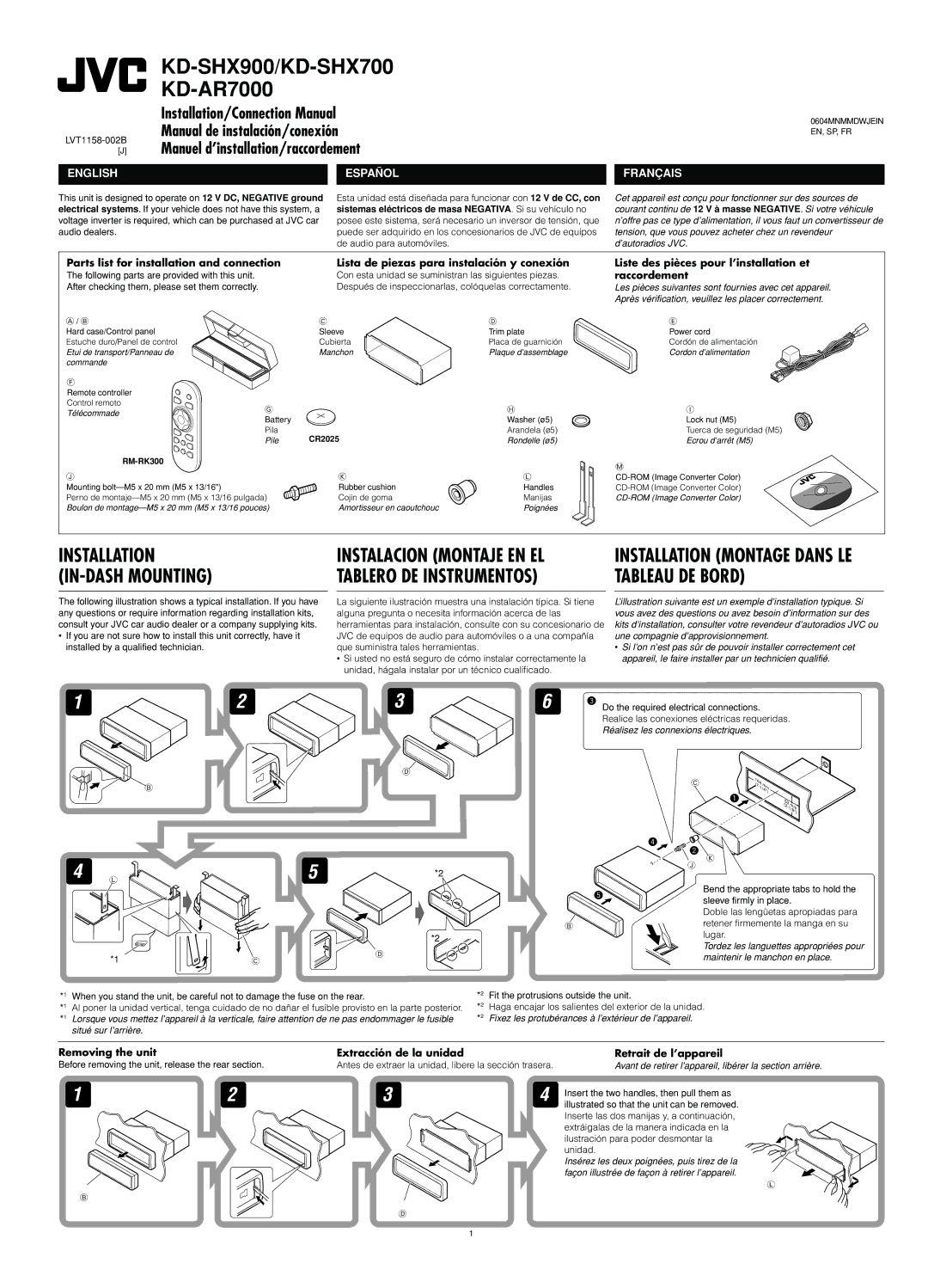 JVC KD-SHX900 manual RM-RK300, Pile CR2025 