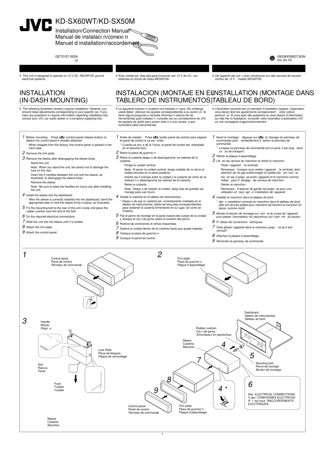 JVC KD-SX50M manual GET0157-002AJ, Tiene alguna pregunta o necesita información acerca de las, Slot Ranura, Fuse Fusible 