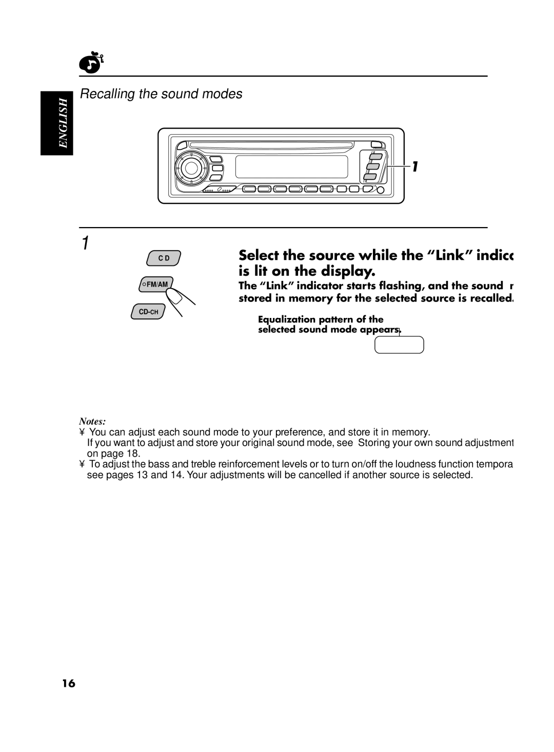 JVC KD-SX650 manual Recalling the sound modes 