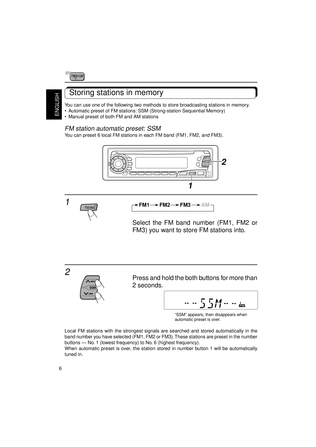 JVC KD-SX850, KD-SX750 manual Storing stations in memory, Seconds 