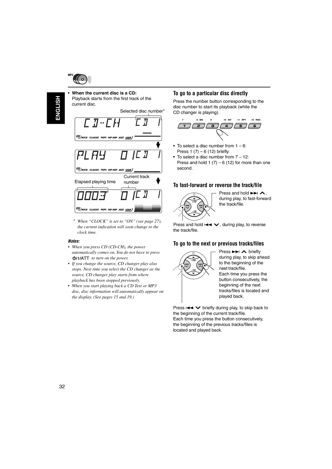 JVC KD-SX9350, KD-SX990 manual To go to a particular disc directly, To fast-forward or reverse the track/file 