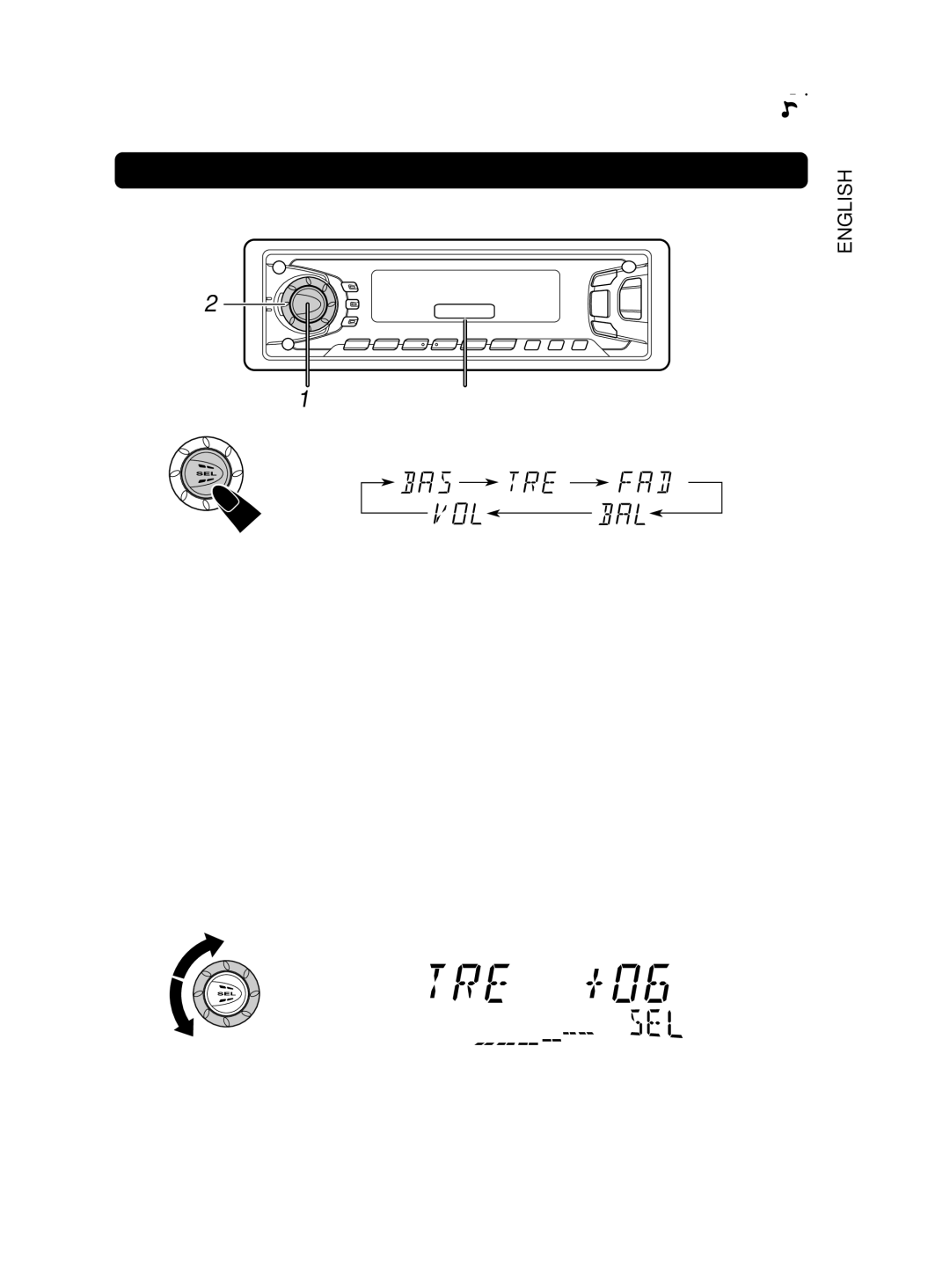 JVC KD-SX875, KD-SX975 manual Sound Adjustments, Adjusting the sound, Select the item you want to adjust, Adjust the level 