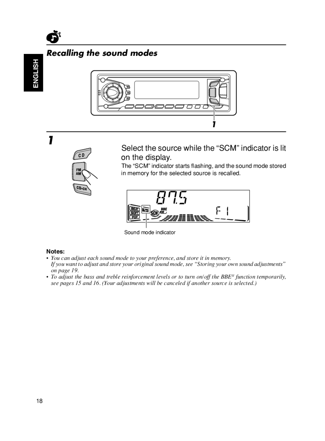 JVC KD-SX975, KD-SX875 manual Recalling the sound modes 