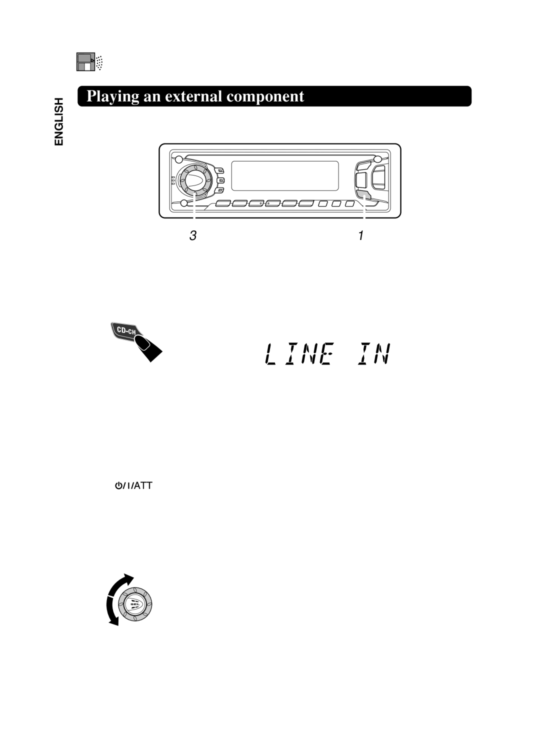 JVC KD-SX975, KD-SX875 manual Playing an external component, Select the external component, Preparations 