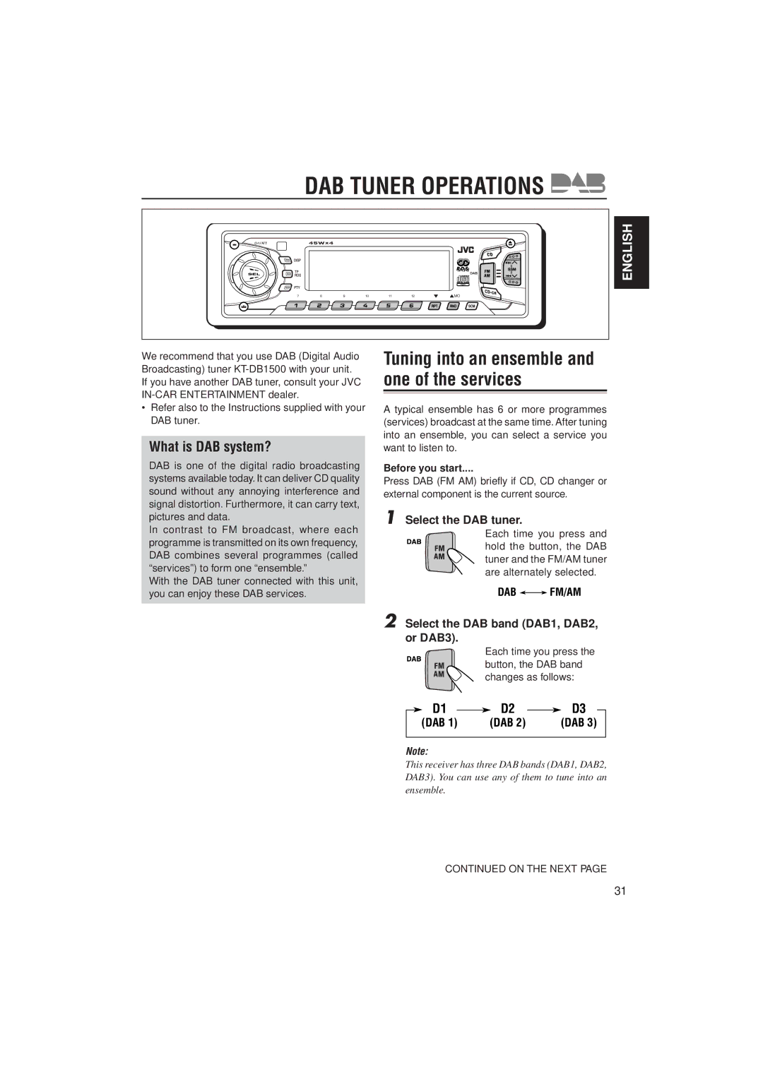 JVC KD-SX911R manual What is DAB system?, Select the DAB tuner, Select the DAB band DAB1, DAB2, or DAB3, Before you start 