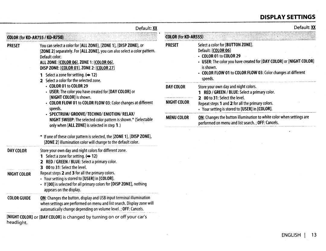 JVC KDR650 instruction manual Headlight 