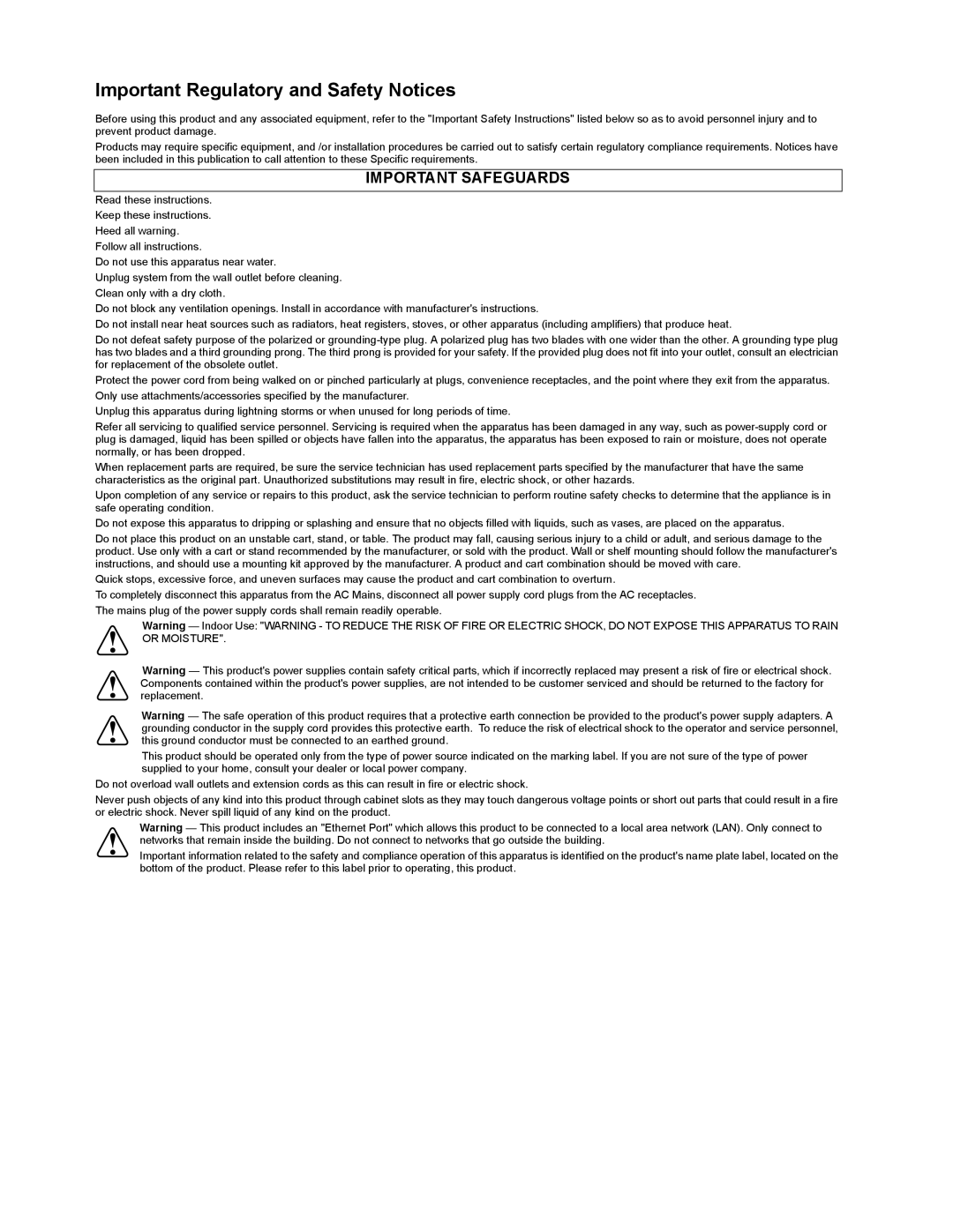 JVC KM-H3000U, KM-H2500U, KM-H3000E, KM-H2500E manual Important Regulatory and Safety Notices 