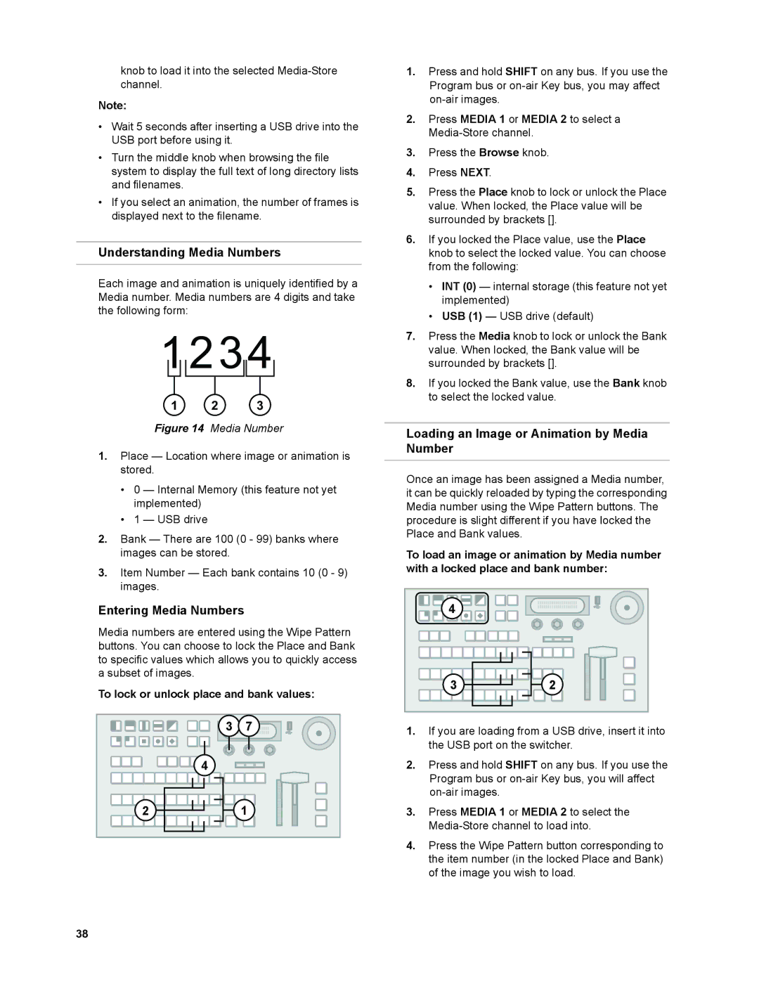 JVC KM-H2500E manual Understanding Media Numbers, Entering Media Numbers, Loading an Image or Animation by Media Number 