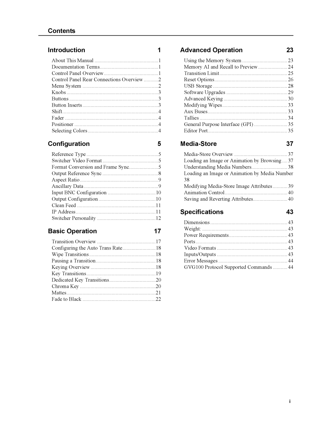 JVC KM-H2500U, KM-H3000U, KM-H3000E, KM-H2500E manual Contents Introduction Advanced Operation 