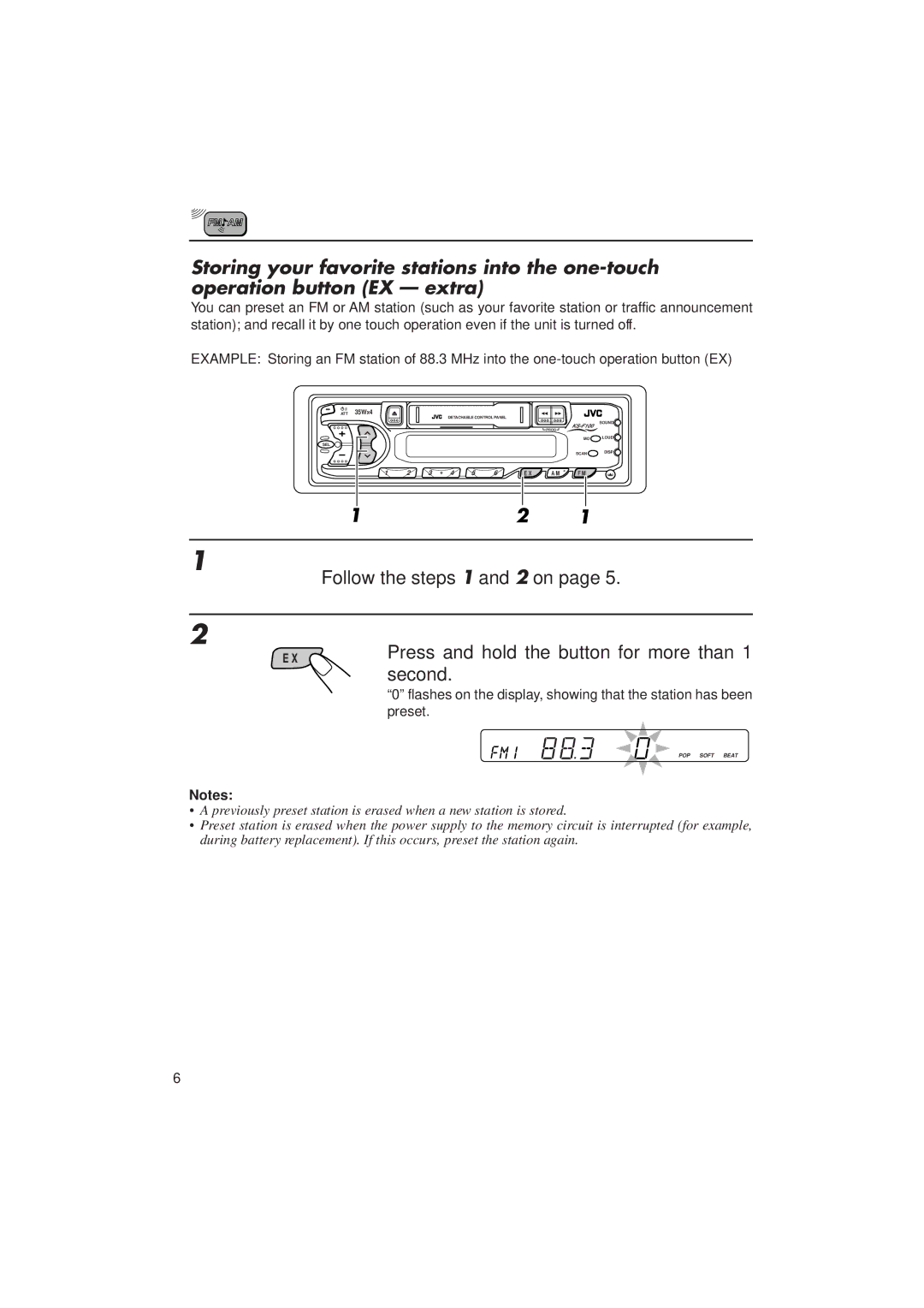 JVC KS F100 manual Preset 