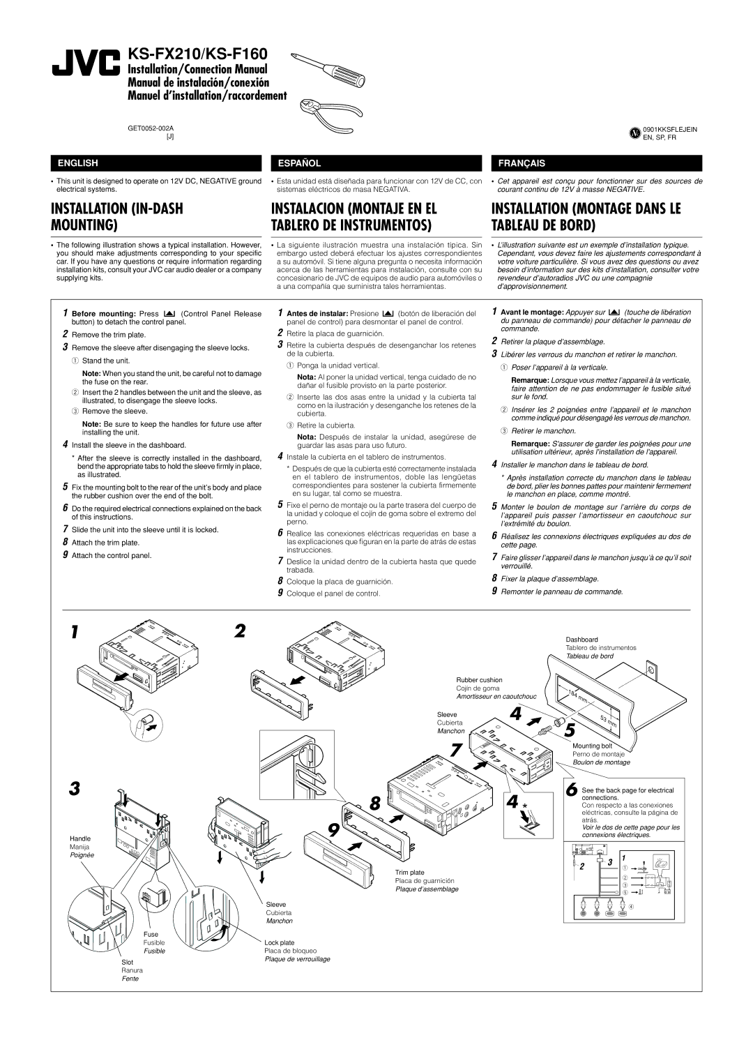 JVC manual KS-FX210/KS-F160 