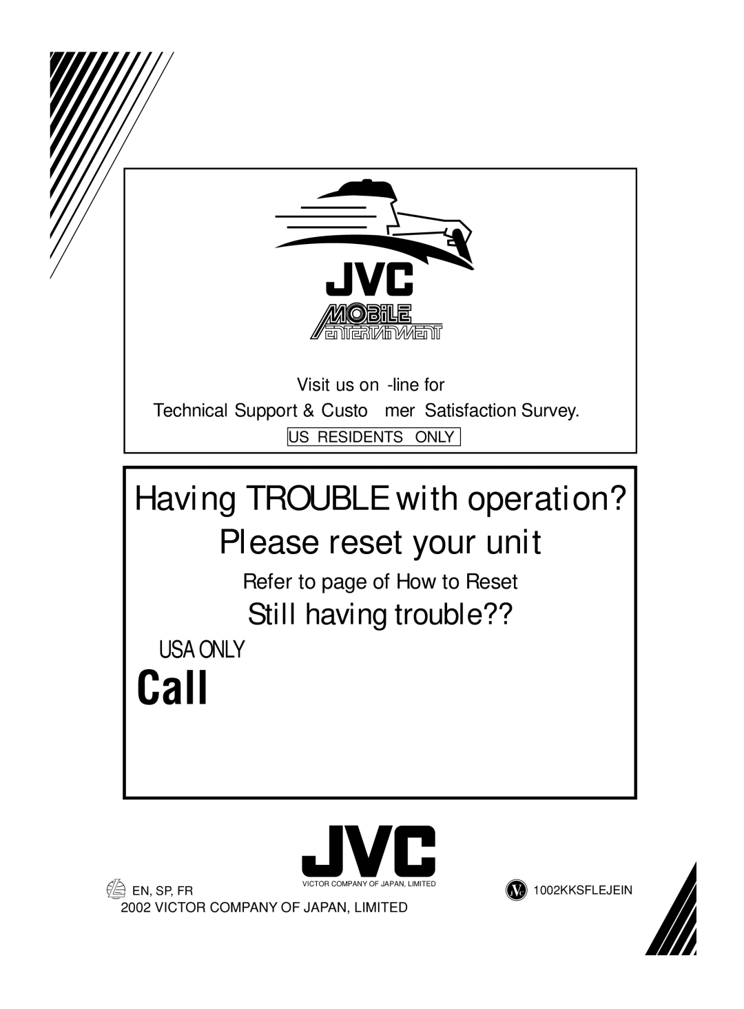 JVC KS-F190 manual Call, En, Sp, Fr 