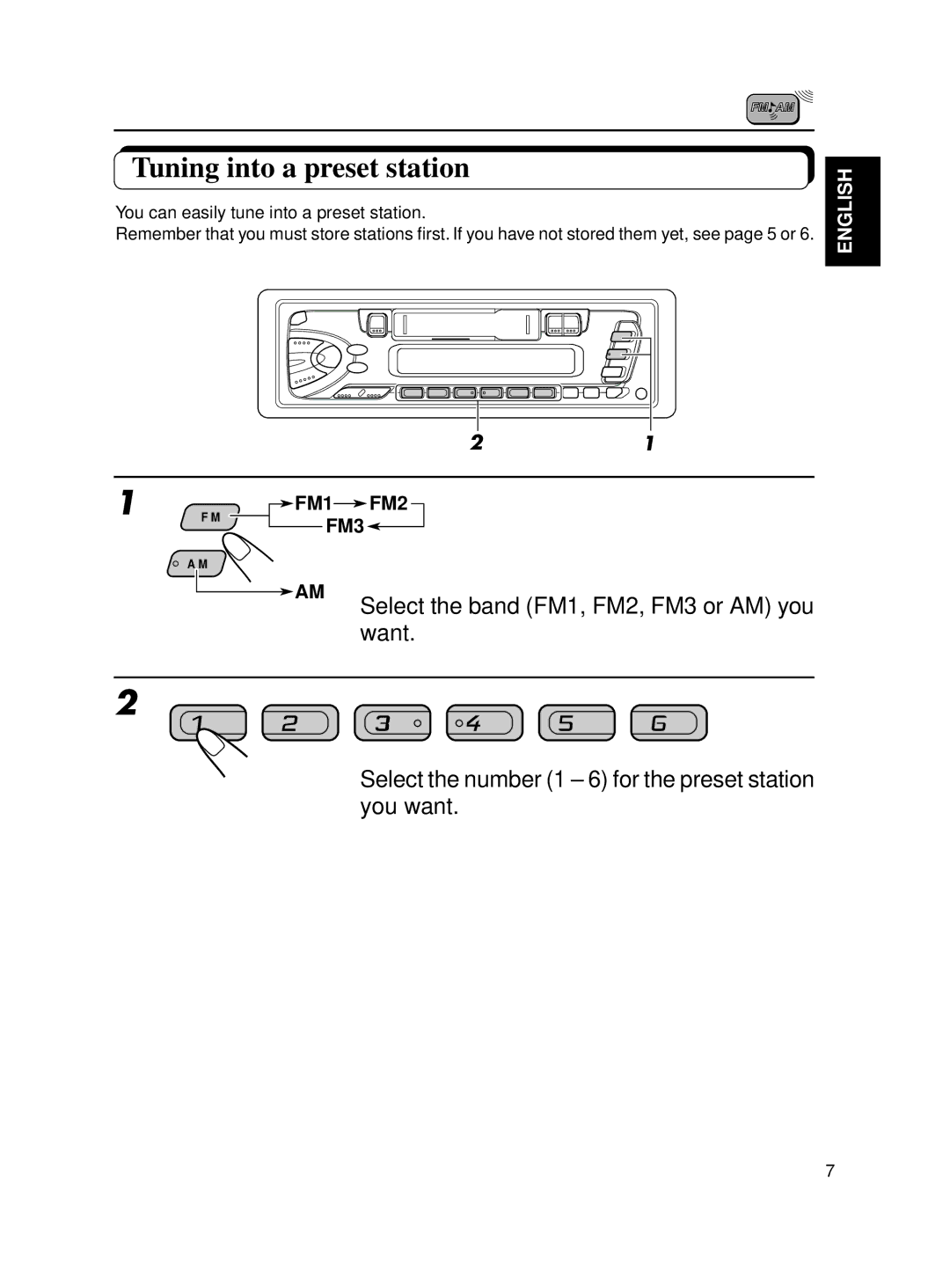 JVC KS-FX12WT manual Tuning into a preset station, You can easily tune into a preset station 