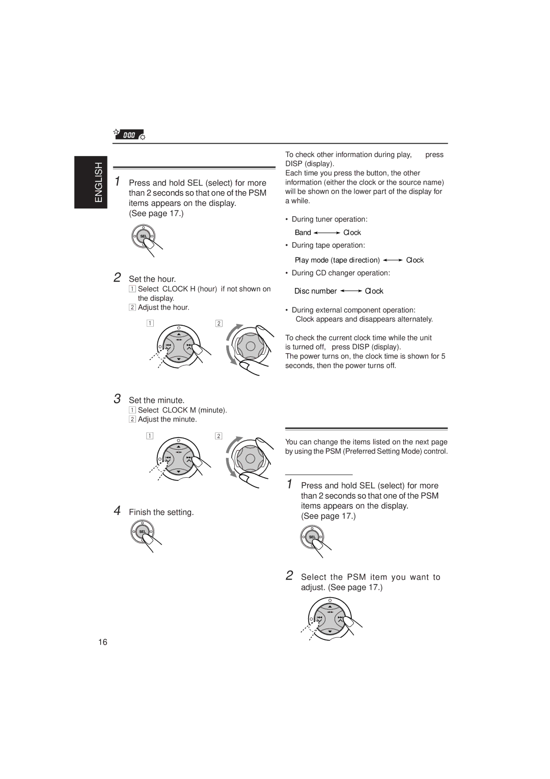 JVC KS-FX480J manual Other Main Functions, Setting the clock, Changing the general settings PSM, Basic Procedure 