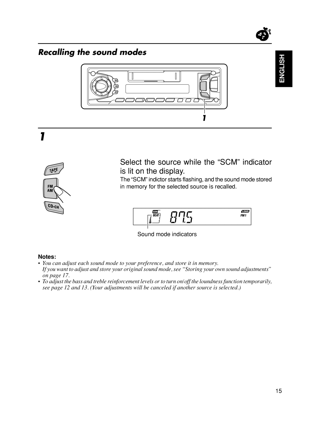 JVC KS-FX7 manual Recalling the sound modes 