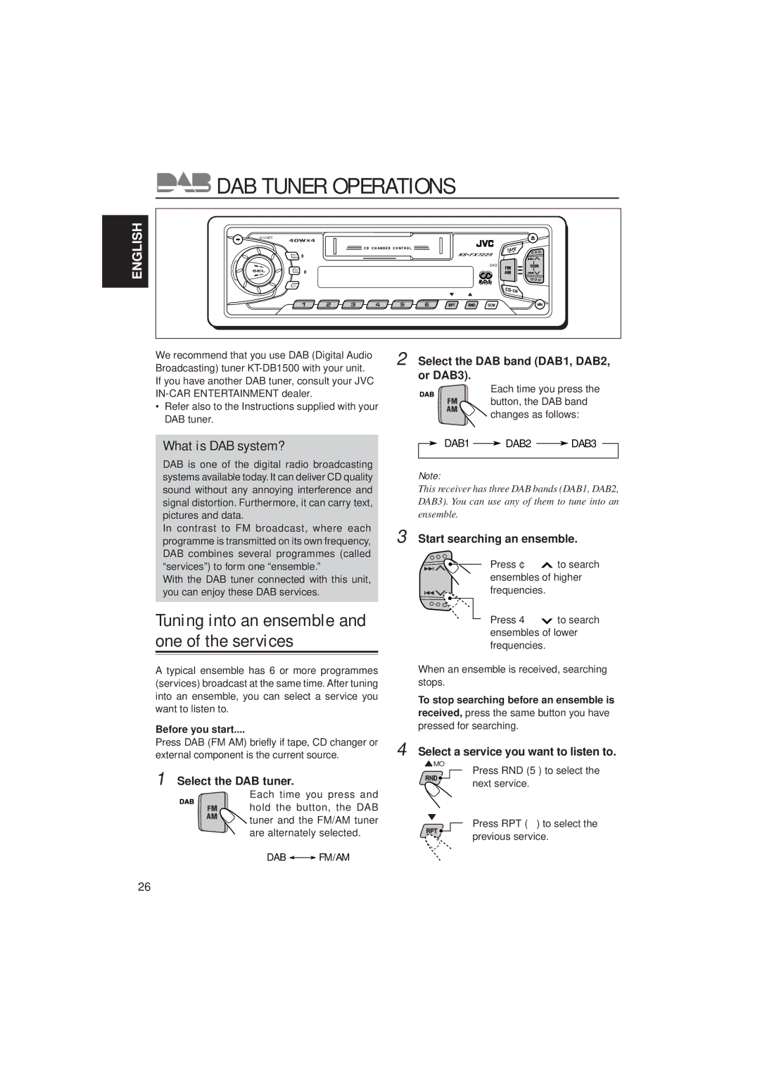 JVC KS-FX722R manual DAB Tuner Operations, What is DAB system? 