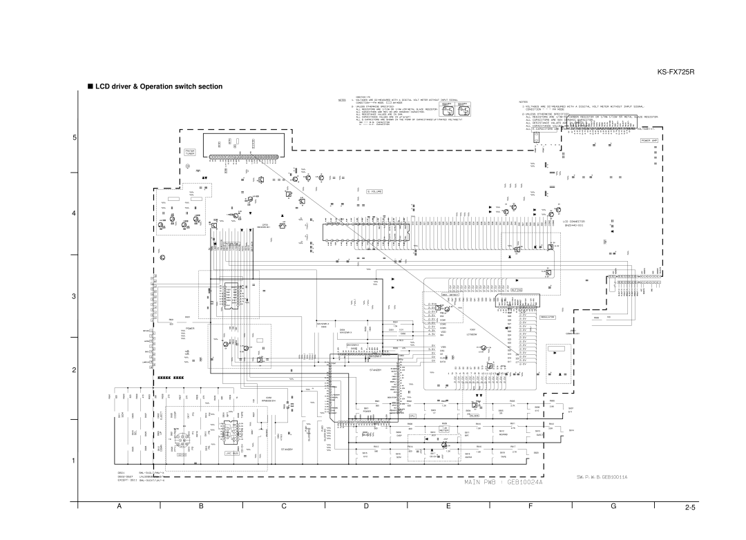 JVC KS-FX725R service manual LCD driver & Operation switch section, LCD1 