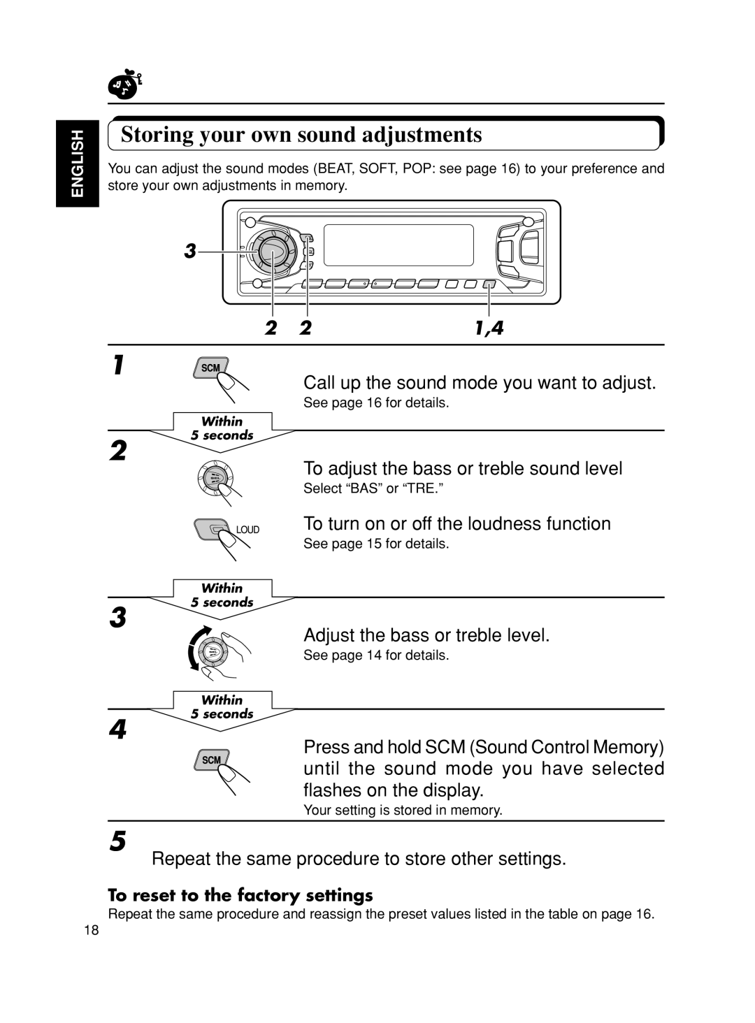 JVC KS-FX801, KS-FX901 manual Storing your own sound adjustments 