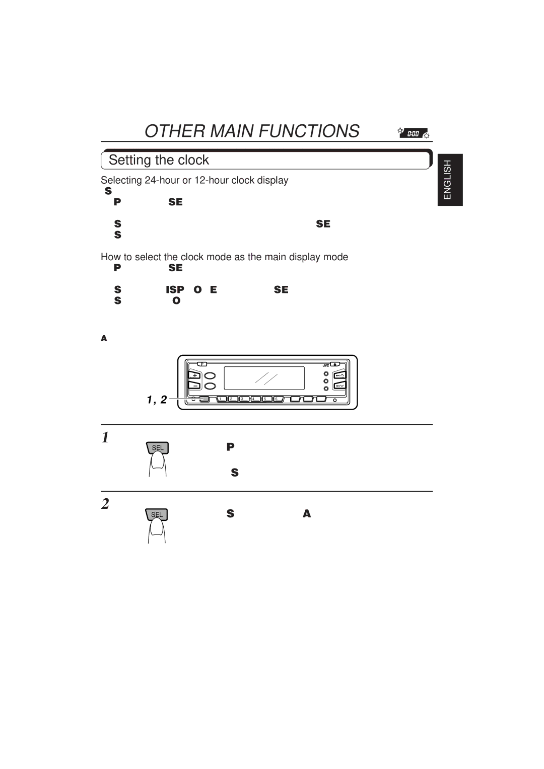 JVC KS-FX833R manual Other Main Functions, Setting the clock 