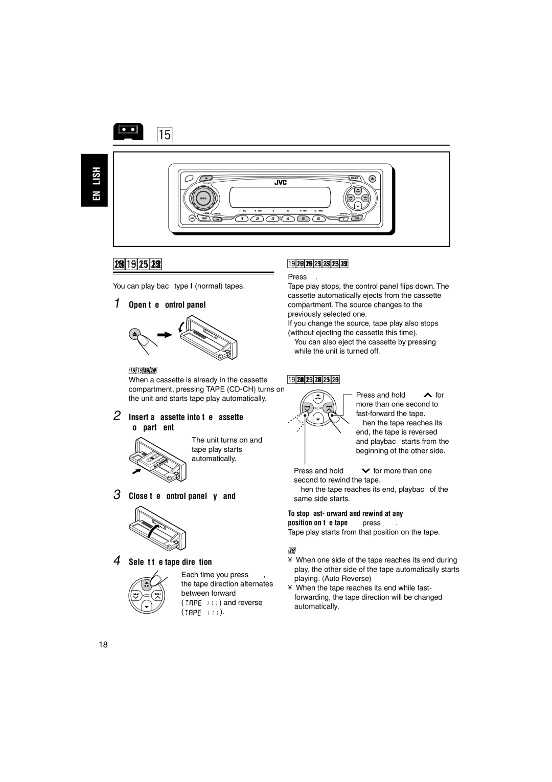 JVC KS-FX845R manual Tape Operations, Listening to a cassette, To stop play and eject the cassette 