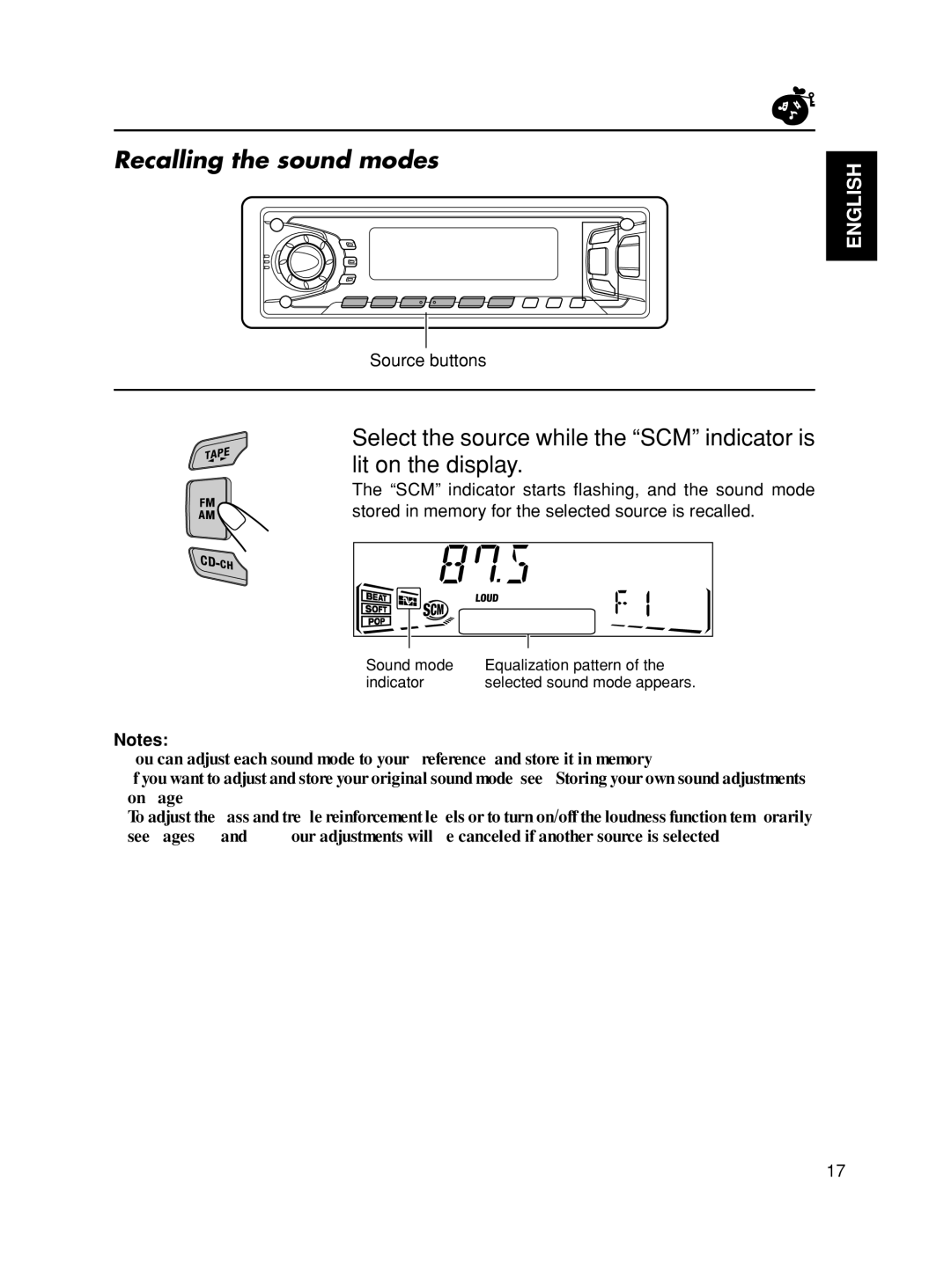 JVC KS-FX90 manual Recalling the sound modes 