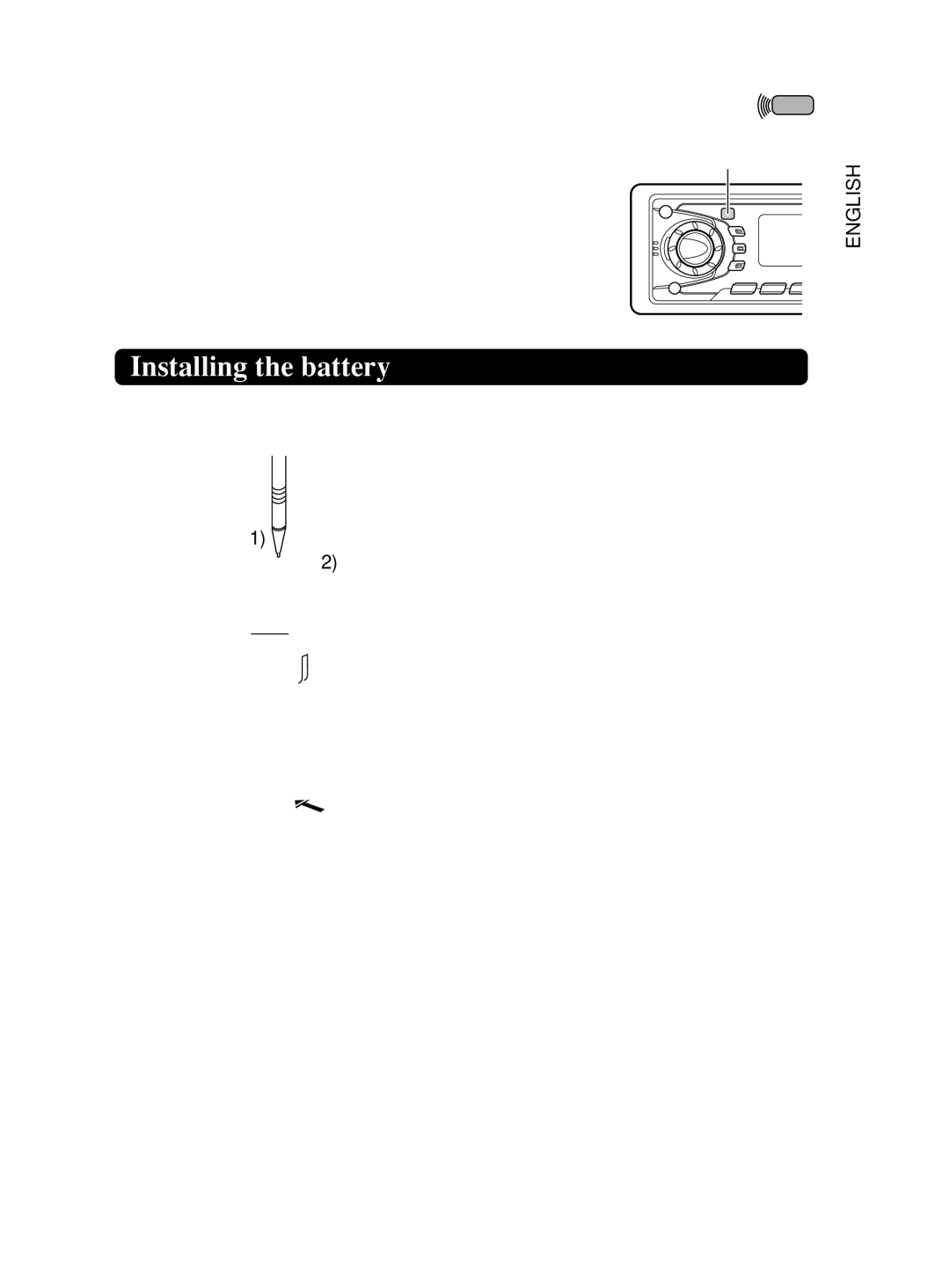 JVC KS-FX90 manual Remote Operations, Installing the battery, Remove the battery holder, Place the battery 