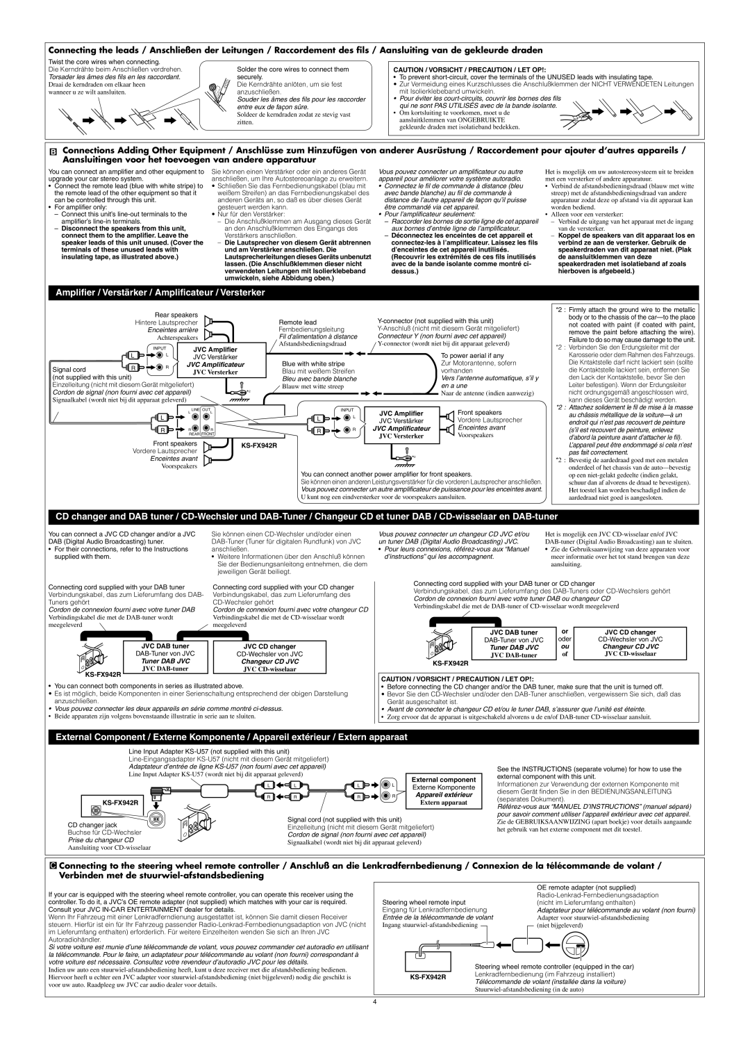 JVC KS-FX942R manual JVC DAB tuner 