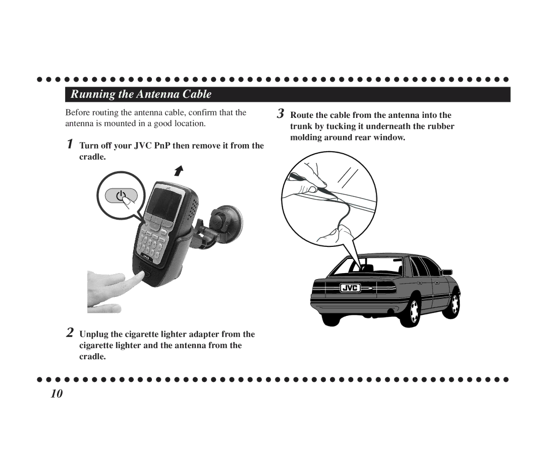 JVC KS-K6002, KS-K6001 manual Running the Antenna Cable 