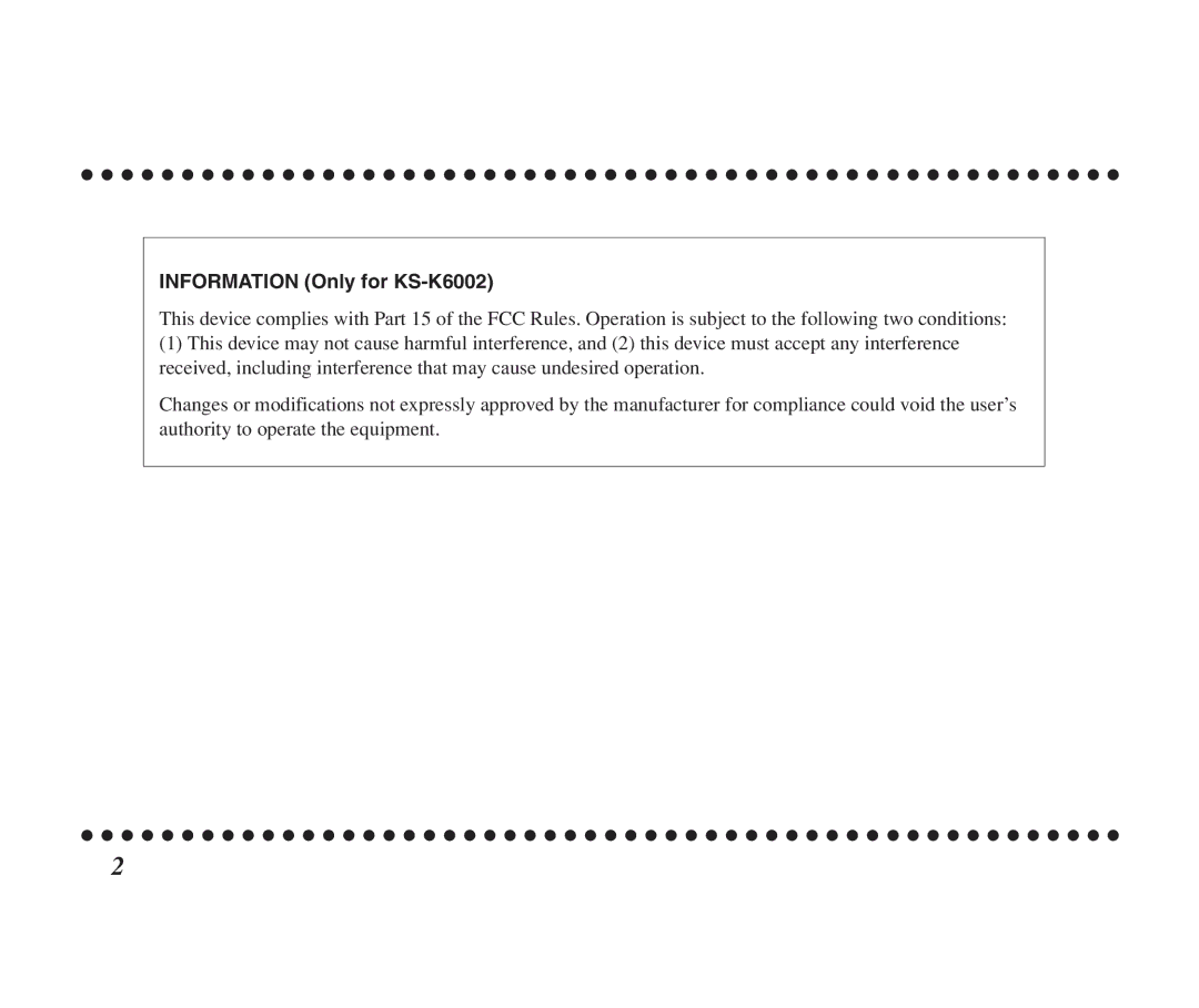 JVC KS-K6001 manual Information Only for KS-K6002 