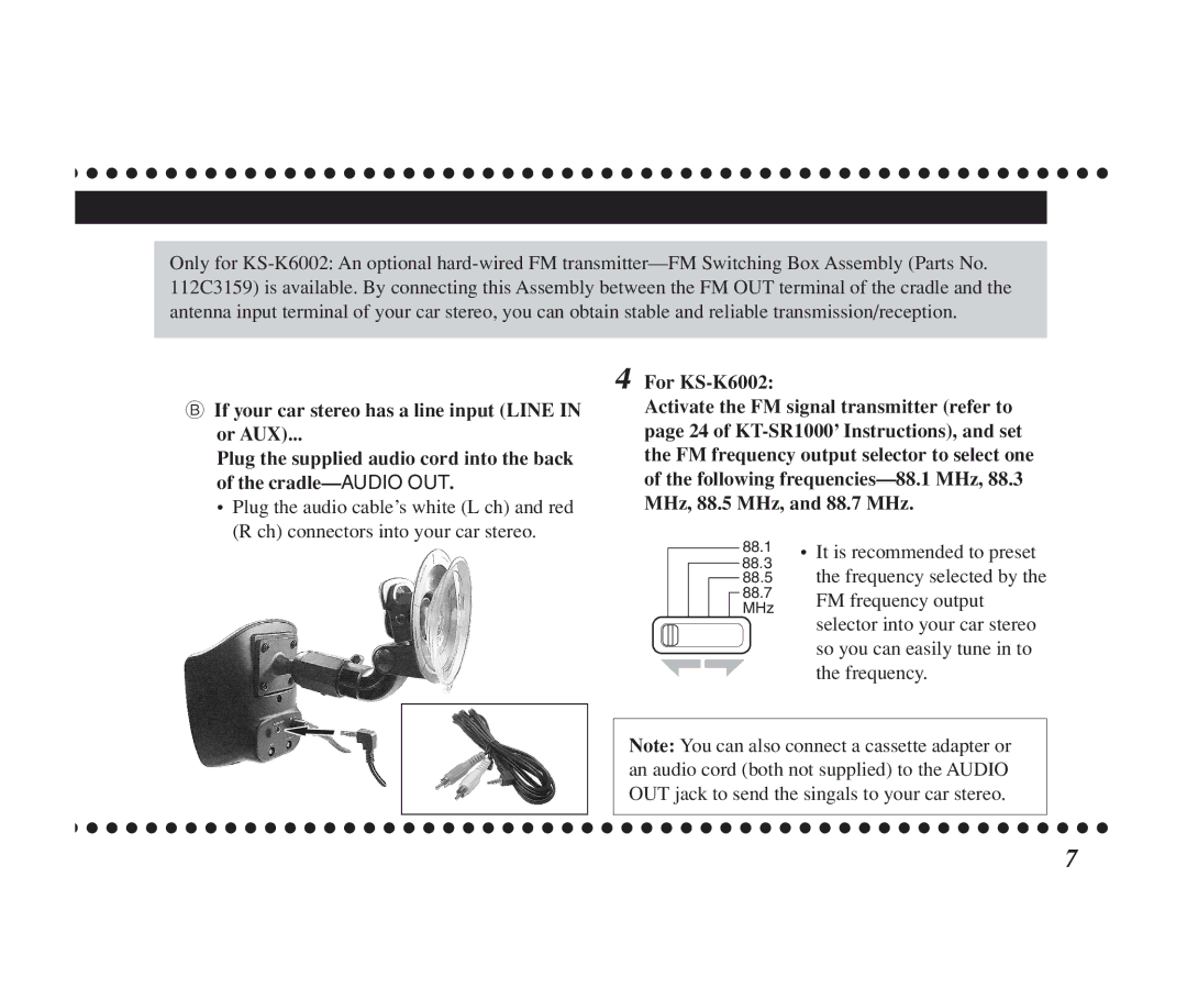 JVC KS-K6001, KS-K6002 manual It is recommended to preset 